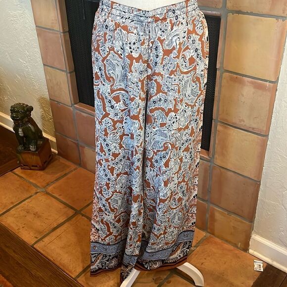 Anthropologie Hei Hei Lalasa Boho Paisley Wide Leg Palazzo Pants, S! - Picture 1 of 8